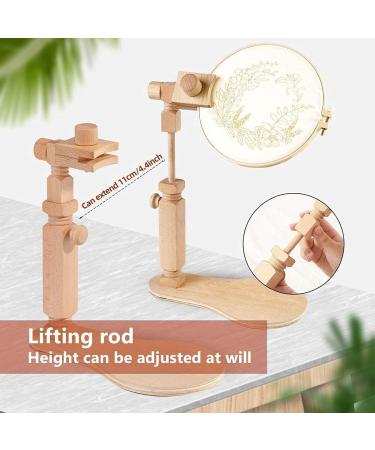 Rotating Cross Stitch Embroidery Hoop Stand - Hands-Free Lap Holder for Needlework Projects | Natural Beech Wood - Buy Online on GoSupps.com