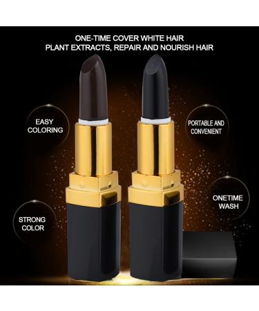 Temporary Lipstick Hair Dye Pen for White Hair - One-Time Coverage Hair Color Tool (Black Brown) | Best eCommerce Solutions - Buy Online on GoSupps.com