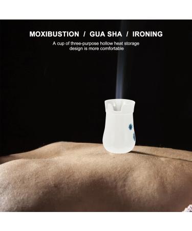 Moxibustion Scratch Cup - Intelligent Moxa Massage Device & Gua Sha Tools | Smoke-Free Acupuncture Pad - White Ceramic Double Layer - Buy Online on GoSupps.com