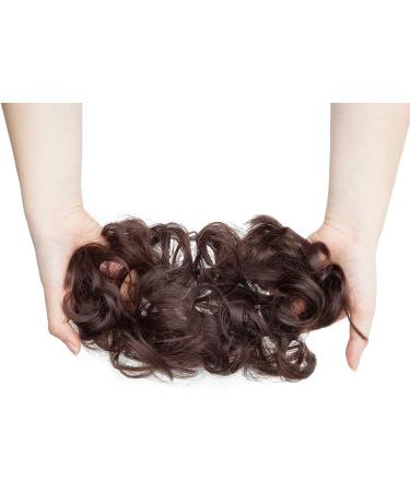 Medium Ash Brown Messy Hair Scrunchies Bun Extensions - Curly Wavy Updo Ponytail Chignons for Women - 30g - Buy Online on GoSupps.com