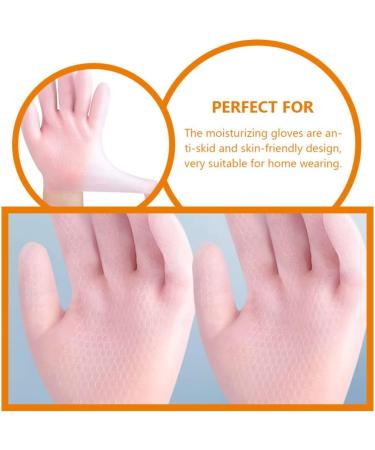 Healvian Hand Grooming Gloves 1 Pair Moisturizing Gloves Gel Spa Gloves Hydrating Cracked Hand Healing Gloves for Men Women Dry Hands Pink Massaging Hydrating Gloves - Buy Online on GoSupps.com