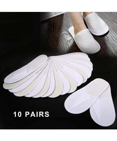 Disposable Spa Slippers 10 Pairs - Unisex Close Toe Hotel Guest Slippers - Bulk Pack for Travel, Home, Nail Salon - Fits Universal UK Men and Women - Buy Online on GoSupps.com