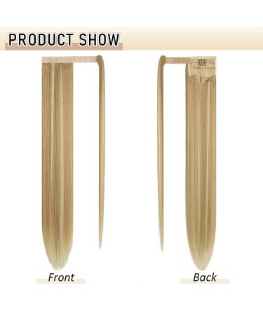 SOFEIYAN Long Straight 28 Wrap Around Ponytail Extension - Light Blonde/Platinum Blonde Mix - Clip in Hairpiece for Women - Buy Online on GoSupps.com