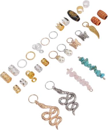 Hair Jewellery for Braids Dreadlocks Pendant DIY Metal Decorative Vintage Wrapped Hair Cuffs Adornment for Dating Wedding - Buy Online on GoSupps.com