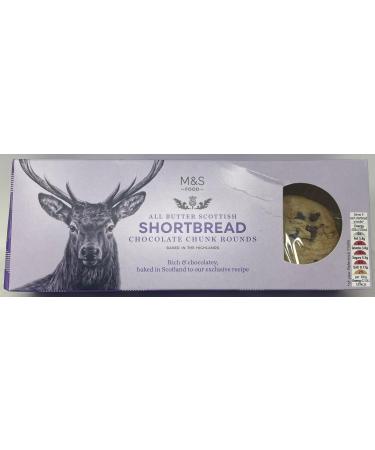 M&S All butter Scottish Shortbread Chocolate Chunk Rounds 175g in Premier Life Store Packaging