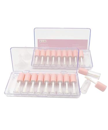 KaiLeQi Pink lip gloss tubes with wand empty bottles 3.5ml Clear Mini Refillable lip gloss containers DIY lip gloss making kit&Funnel & Rubber Stoppers (20PCS in two boxes)