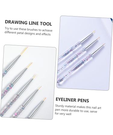 Mikinona 2sets Nail Art Drawing Pen Manicure Tools Professional Nail Art Supply Eyeliner Pens Nails Kit Wire Pulling Tools Nails Gel Transparent Handle Brush Sequins - Buy Online on GoSupps.com