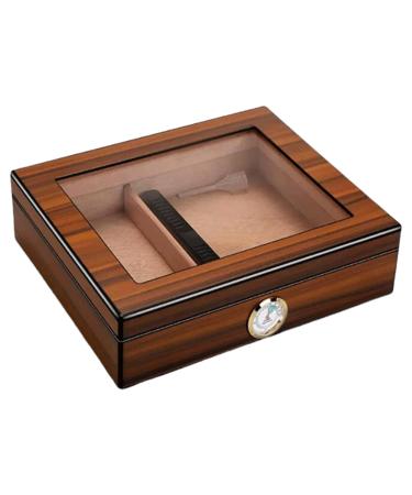 Cigar Boxs Humidors Delicate Cehumidor Men Cigar Box Glass Top Dual Zstorage Cigar Case Simple Cigar Desktop Box with Hygrometer Humidifier Portable 1 Pack Small