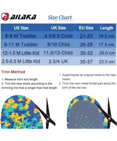 Ailaka Children's Orthopedic Foot Vault Insoles - Comfort EVA Foam Inserts for Flat Feet & Plantar Fasciitis (EU Size 21-23 Blue) - Buy Online on GoSupps.com