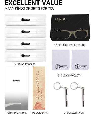 Teraise Anti-Blue Light Reading Glasses for Men & Women - Stylish Comfortable 2.25x Full Frame Feather Hinge Black Perfect for Computer Use - Buy Online on GoSupps.com