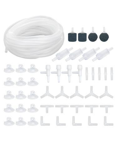 DONDEEN 48 pieces Air Air Pump Accessories Aquarium Accessories including 6m Transparent Silicone Hose Oxygen Stone Catching valves Needable valves suction cups and I/T/L/Y Form Connect (white 6m-1) - Buy Online on GoSupps.com