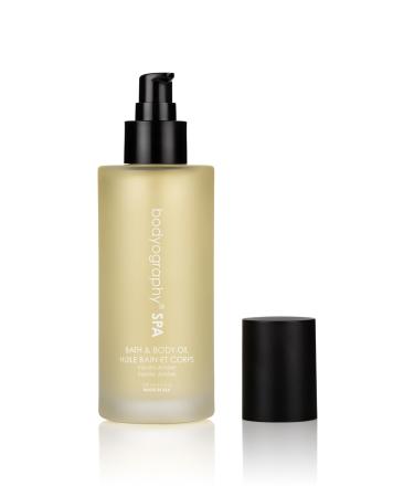 Bodyography Spa Bath & Body Oil 4 oz | Vanilla Amber Fragrance | Hydrating Botanical Oil with Squalene Rose Hip & Babassu | Vegan Paraben-Free Gluten-Free Moisture for Tone & Texture