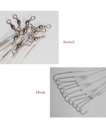20pcs Fishing Hook Rigs - Nylon-Coated Line Leader with Stainless Steel Hook - Buy Online on GoSupps.com