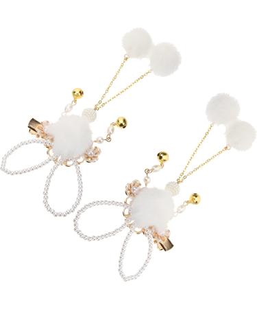 FRCOLOR 5 Pairs Bunny Hairpin Hair Clips for Babies Girls Barrettes for Hair Easter Hair Decoration Plush Ball Hair Barrettes Baby Decor Girls Hairpin Hair Pin Metal Rabbit Ponytail Child - Buy Online on GoSupps.com