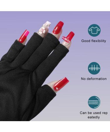 UV Shield Gloves for Nail Art | Anti-UV Fingerless Gel Manicure Gloves - Protect Hands from LED Lamps - Buy Online on GoSupps.com