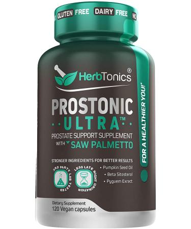 Herb Tonics Prostate Support Supplement for Men's Health with Saw Palmetto Beta Sitosterol - 120 Capsules