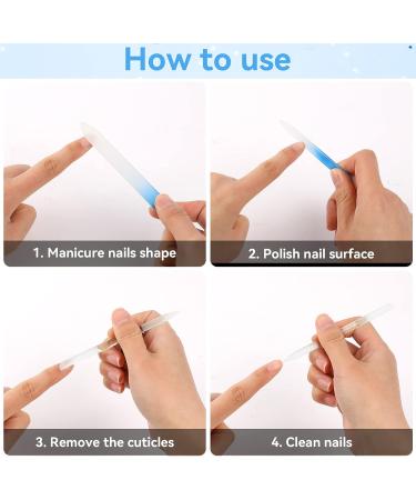 6 Pcs Crystal Glass Fingernail Files Set for Natural Nails - Manicure Pedicure Nail Files with Cuticle Pusher and Callus Remover - Buy Online on GoSupps.com
