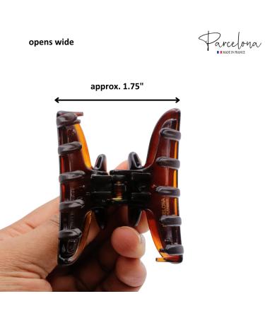 Parcelona French Glossy Oval Small Celluloid Hair Claw Set | No Slip Grip | Made in France | Tortoise Shell Brown - Buy Online on GoSupps.com