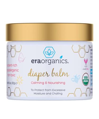Era Organics Baby Diaper Rash Balm  USDA Organic Moisturizing, Soothing Diaper Rash Cream for Dry, Sensitive Skin. Natural Ointment to Provide Nourishment & Protect From Chafing and Irritation.