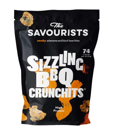 The Savourists Savoury Snacks | High Protein | Vegetarian | High Fibre | Resealable Bag | Sizzling BBQ Crunchits (8x60g) Sizzling BBQ (8 x 60g) - Buy Online on GoSupps.com