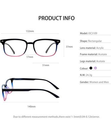 OCCI CHIARI Stylish Lightweight Reading Glasses for Women - Blue/Purple, 2.0 Strength - Buy Online on GoSupps.com