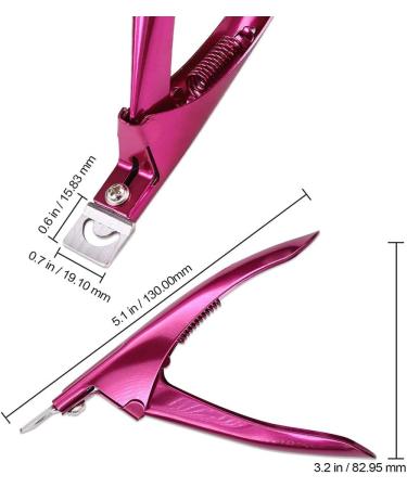 Professional Stainless Steel Acrylic Nail Tips Clipper Cutter - False Nails/Fake Nails/Artificial Nails Trimmers for Nail Manicure Pedicure Clip Tool for Home Nail Art DIY (Rose Red) - Buy Online on GoSupps.com