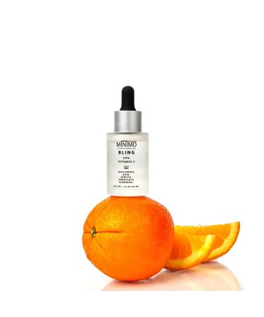 Minimo Skin Essentials Bling Vitamin C Serum - Anti-Aging Brightening & Moisturizing Facial Serum (20% Vitamin C 1 oz) - Travel Size for Glowing Skin - Buy Online on GoSupps.com
