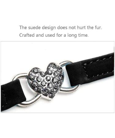 AIXI Cat Collar with Safety Belt and Bell - Heart Bling Design - 8-11 Inches - Black - Buy Online on GoSupps.com