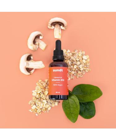 Liquid liposomal vitamin B12 for optimal physical and mental well-being 60 ml bottle 30 days Vegan and non-GMO Made in the EU Sundt Nutrition Food Supplement - Buy Online on GoSupps.com