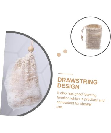 BELLIFFY 6pcs Soap Bag Bar Soap Exfoliating Soap Saver Soap Accessory Bubble Net Soap Net Cotton Linen Beige - Buy Online on GoSupps.com
