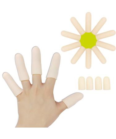 Gel Finger Cots, Finger Protector Support(14 PCS) NEW MATERIAL Finger Sleeves Great for Trigger Finger, Hand Eczema, Finger Cracking, Finger Arthritis and More. (10pcs Long + 4pcs Short)