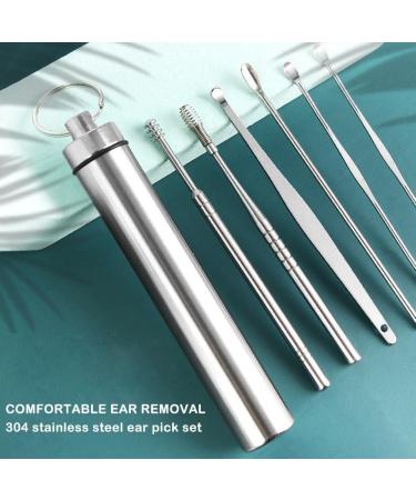 7pcs Steel Earpick Wax Remover Set - Ear Care Cleaner Spoon Tool - Buy Online on GoSupps.com