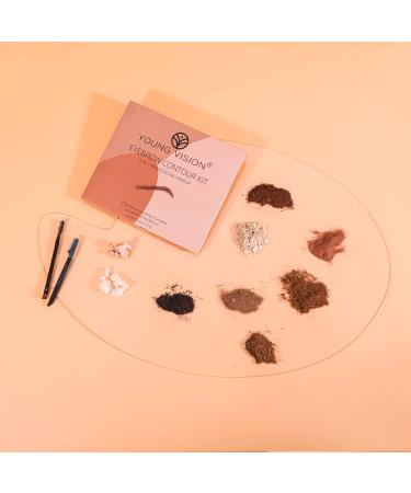 YOUNG VISION Eyebrow Palette - 6 Colors with Stencils, Highlighter, Concealer, Wax, Trimmer, and Brush & Spoolie Duo - Buy Online on GoSupps.com