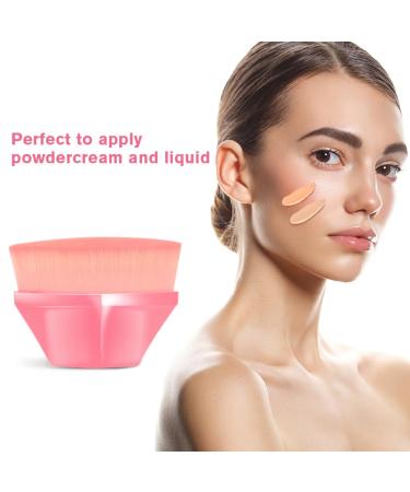 Auauy Foundation Brush - Flat Seamless Makeup Brush with Storage Box | Portable Blush Brush in Rose - Ideal for Liquid Foundation & Seamless Application - Buy Online on GoSupps.com