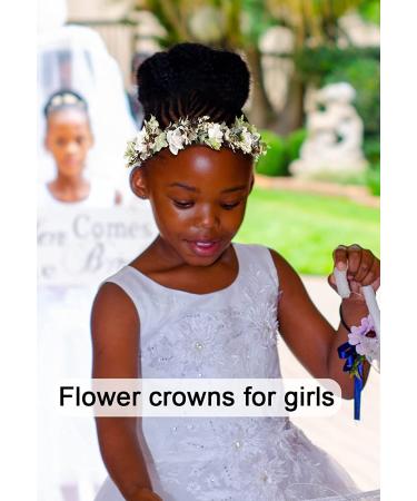 Handmade Cream White Flower Crown Garland Headpiece for Bridal Wedding and Festivals - Buy Online on GoSupps.com