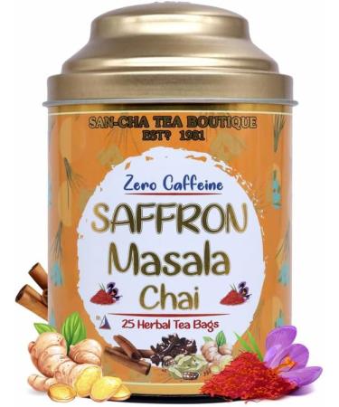 Sancha Tea Boutique Chai safran Masala Chai Chai sans caf ine m lange de tisanes pures 25 sachets de th pyramide Chai Masala th Kesar Kesar Chai th au safran safran masala chai sans caf ine 1 Count (Pack of 1) - Buy Online on GoSupps.com