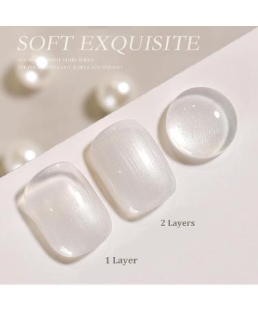 Pearl White Nail Polish - Glitter Shell Shimmer White Nail Polish - Aurora White Nail Varnish Quick Dry - Water Based Formula Long Lasting Nail Polish Trendy DIY at Home Nail Gift - Buy Online on GoSupps.com