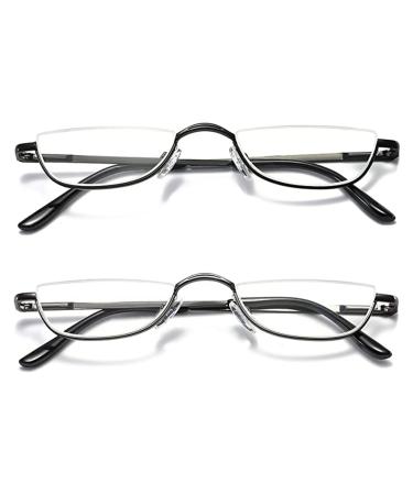 TBHOME 2 metal -neck frame -reading glasses spring hinge reader for men and women comfortable and easy faces in every form/gray/1.0 * Gray