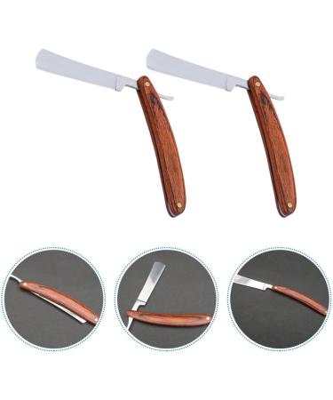 Beaupretty 2PC Razor Set - Safe Manual Shaving Tool | Traditional Design | 19cm Brown Hairdresser Grip - Buy Online on GoSupps.com