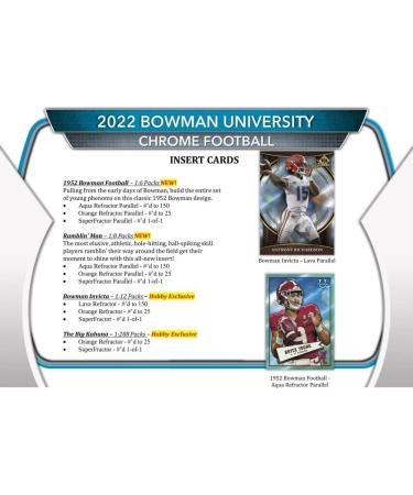 2022 Bowman Chrome University Football Hobby Box - 24 Packs/4 Cards - 2 Autos - Buy Online on GoSupps.com
