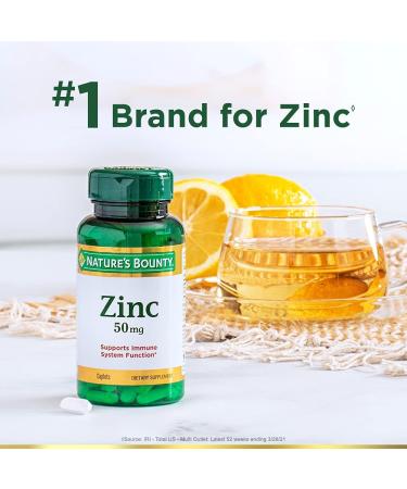 Nature's Bounty Zinc 50 mg Caplets - 100 Count (Pack of 2) | Unflavored - Immune Support Supplement - Buy Online on GoSupps.com