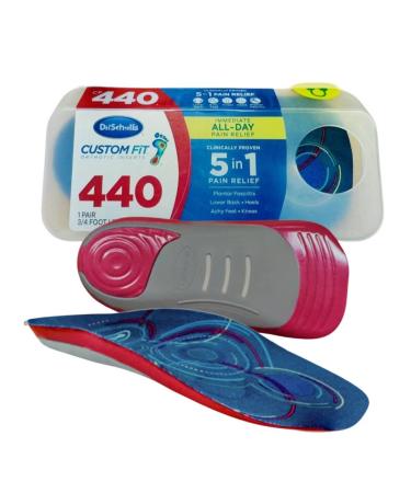 Orthotics 3/4 Length Inserts CF 440 High Arch Support Absorbs Shock Relieve Pain Knee Plantar Fascia Lower Back Heel Insoles Fit Shoes