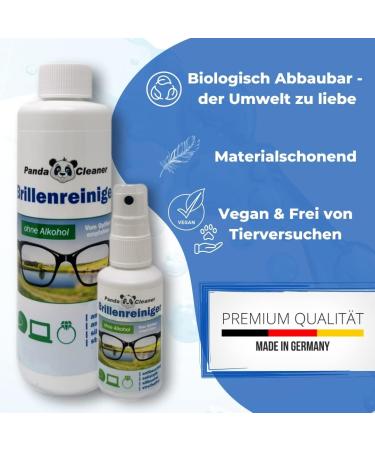 Pandacleaner Glasses Cleaner | 50ml Spray + 250ml Refill | Alcohol-Free Strip-Free Anti-Fog Formula | Made in Germany - Buy Online on GoSupps.com