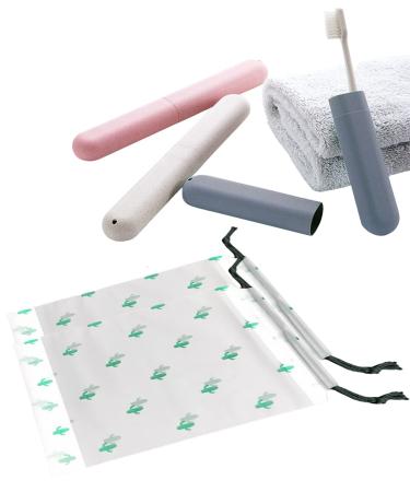 3-Piece Portable Toothbrush Set with Etui & 2 Drawer Bags - Ideal for Home & Travel Soil Ventilation Design - Buy Online on GoSupps.com