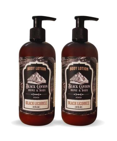 Black Canyon Black Licorice Scented Body Lotion with Lanolin and Jojoba Oil 12 Oz (2 Pack)