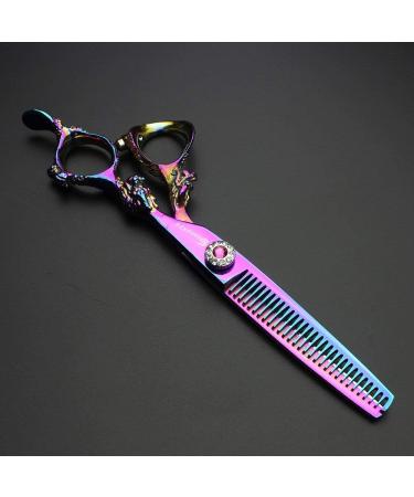 5.5 inch and 6 Inch Purple Hairdressing Scissors Barber Professional Hair Scissors Hand-cutting and Thinning Scissors (6 inch Set) - Buy Online on GoSupps.com
