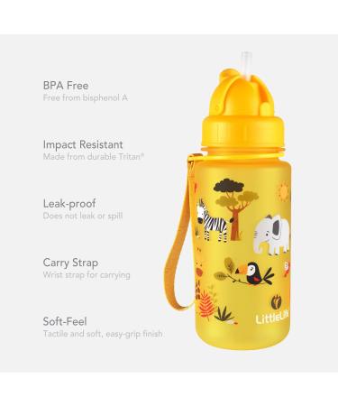 LittleLife Children & Toddler Water Bottle 400ml Yellow | Easy-Access Lid & Straw - Buy Online on GoSupps.com
