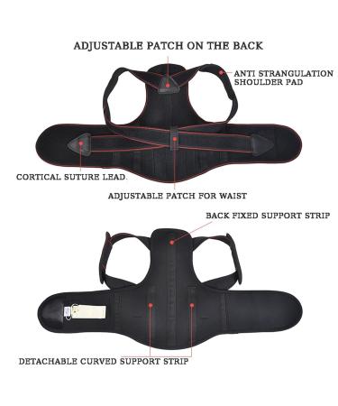 Posture Corrector Lumbar Belt - Decompression Back Brace for Men Women & Kids | Improve Hunchback & Prevent Scoliosis - Black Size L - Buy Online on GoSupps.com