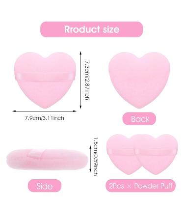 WLLHYF 2PCS Heart Shape Velvet Makeup Sponge Puffs, Pink - Perfect for Foundation, Concealer, and Loose Powder | Dry and Wet Makeup Setting Puff - Buy Online on GoSupps.com