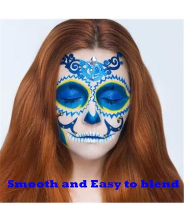 Go Ho Blue Cream Face Body Paint - Water-Based Makeup Kit for Kids Parties, Cosplay, Halloween - 2.37oz - Buy Online on GoSupps.com